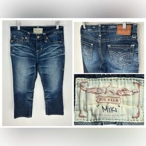 Big‎ Star Miki Jeans Size 27 Straight Leg Whiskered Western Denim 30x24